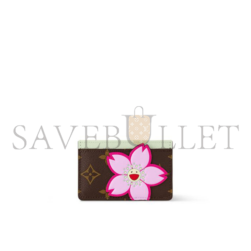 l0*is V*t0n murakami x takashi card holder sakura brown m13429 (11*7*0.5cm)